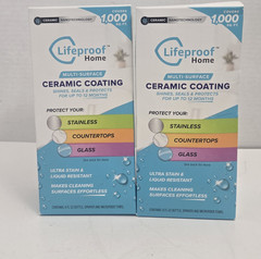 Lifeproof Home MULTI SURFACE CERAMIC COATING Spray 8oz with Towel x2 Lot