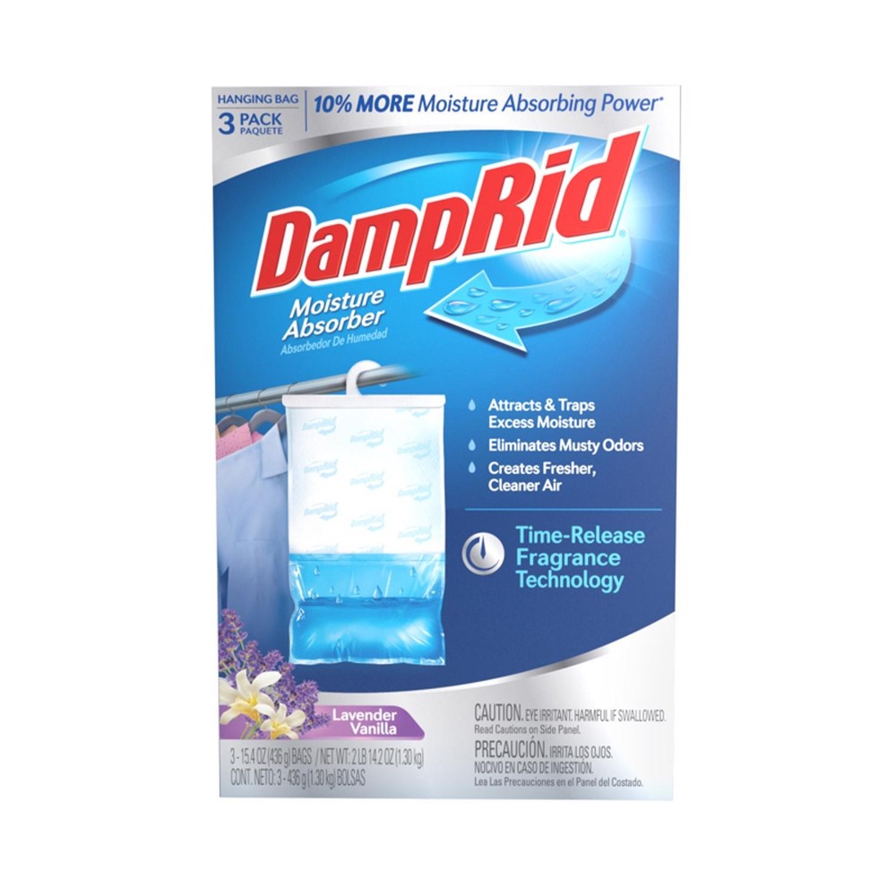 Damp Rid FG83LVSB Lavender Vanilla Hanging Moisture Absorber 15.4 oz. 4 Pack