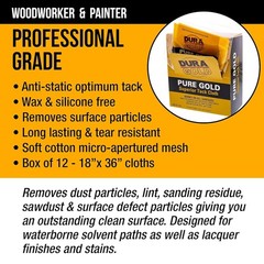 Dura-Gold – Pure Gold Superior Tack Cloth (Pack of 12), Woodworking, Automotive