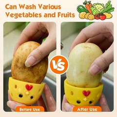 Silicone Egg Cleaner Brush Scrubber Fresh Egg Washer Fruit Vegetable Tool New US