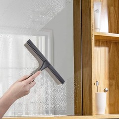 12-Inch Shower Squeegee with Ergonomic Stainless Steel Handle – Black