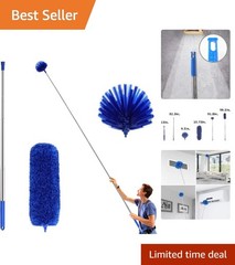 Cobweb Duster Kit with Telescoping Pole – Washable & Eco-Friendly Cleaning Set