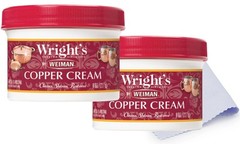 Wright’s Copper Cream Cleaner – 8 Ounce 2 Pack with Polishing Cloth – Gently …