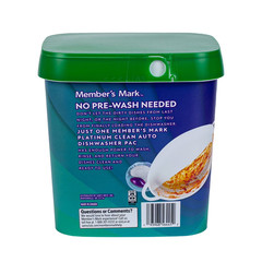 Member’S Mark Platinum Clean Automatic Dishwasher Pacs, Fresh Clean, 105 Ct