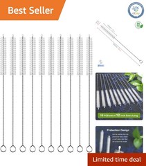 Extra Wide 12mm Straw Cleaning Brushes – Durable 10 Pack for Glass & Plastic