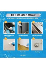 Mold and Mildew Stain Remover Cleaner for Stains, Bathroom Grout, Washer Seal,B3