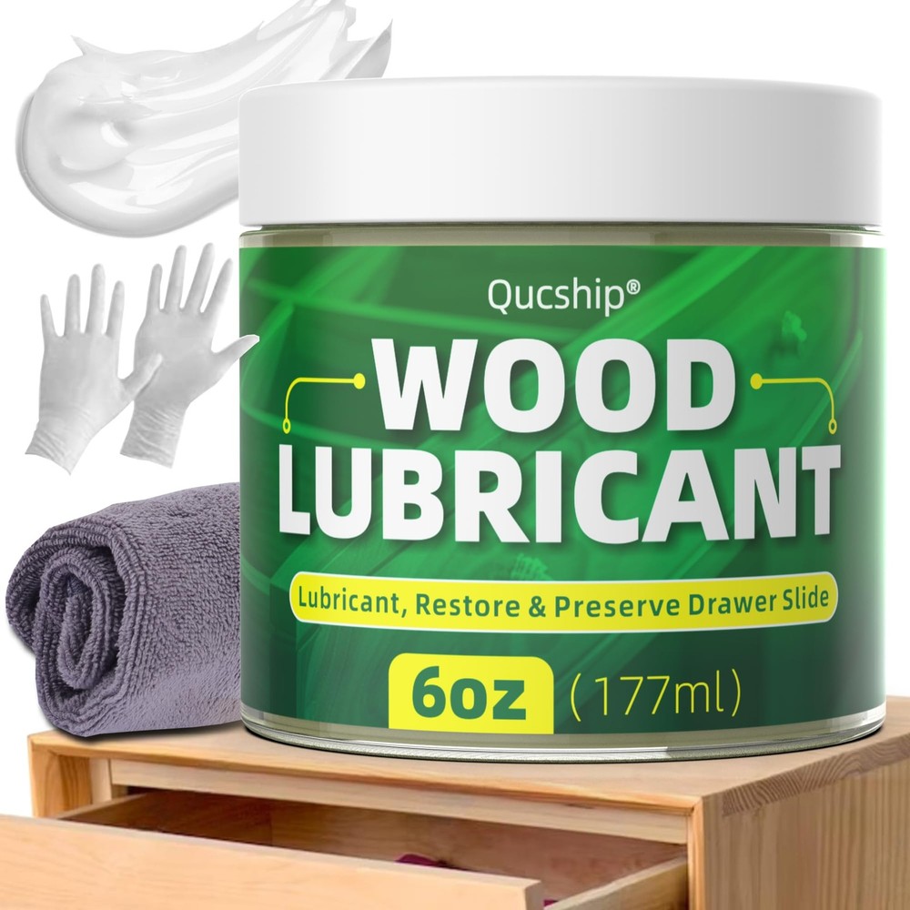 6oz Wood Lubricant & Wood Wax Paste Wax for Wood, Sliding Drawer & Door Hing…