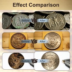 Coin Cleaner for Collectors with Protector, Suit Gold Silver Copper