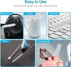 10-Pack Nylon Straw Cleaning Brushes–Stainless Steel Wire Drink Pipe Cleaner Kit