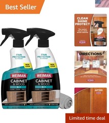Natural Almond Scent Wood Cleaner – 2 Pack, 16 oz – Cleans, Protects & Shines