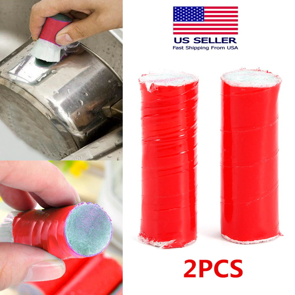 2pcs – Stainless Steel Rod Magic Stick Rust Remover Cleaning Wash Brush Wipe Pot