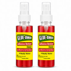 Glue Away Adhesive Remover Cleaner 4 oz x 2 Bottles Gum Glue Sticky Residue