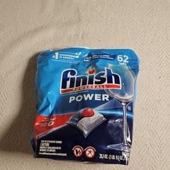 Finish Power Dishwasher Tabs, No Pre-Rinse Dishwasher Detergent, 62 Ct
