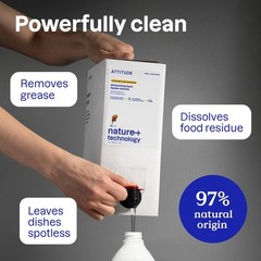 ATTITUDE Dish Soap Refill, EWG Verified, Plant-Based & Vegan Dishwashing Liqu…