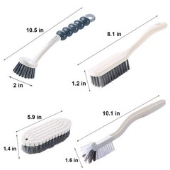 MULTIPURPOSE SCRUB BRUSH SET 4 PACK KITCHEN CLEANING BRUSHES WITH STIFF BRISTLES
