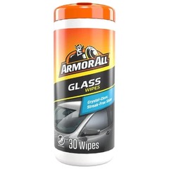 Armor All Car Glass Wipes, Auto Glass Cleaner for Film and Grime, 30 Count