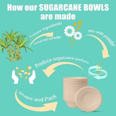 JINVOGREEN 500 Count 12 oz Paper Bowls, Disposable Compostable Bowls Bulk, Hea