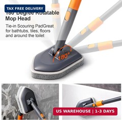 CLEANHOME Tile Tub Scrubber Brush for Cleaning Toilet Wall,Bathtub,Sink | 3 Diff