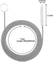 Stainless Steel 61-Inch Drain Brush – Soft Nylon Bristles for Gentle Pipe Care