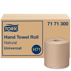 Tork Hand Towel Roll, Natural, Universal, H71, Large, 100% Recycled, 1-Ply, Wh