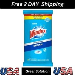 Windex Glass and Surface Pre-Moistened Wipes Original 38 Count