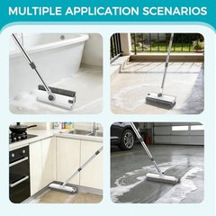 Floor Scrub Brush with 54in Adjustable Long Handle, Grey&White | 3 in 1 Floor…