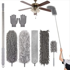 Microfiber Feather Duster Kit with Extension Pole, 7 PCS Washable Reusable Du…