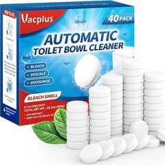Toilet Bowl Cleaner Tablets 40 PACK, Automatic Cleaners with Bleach, Slow-Releas