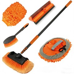 12FT Car Wash Brush with Long Handle, Car Cleaning Kit with Soft Bristle Wash