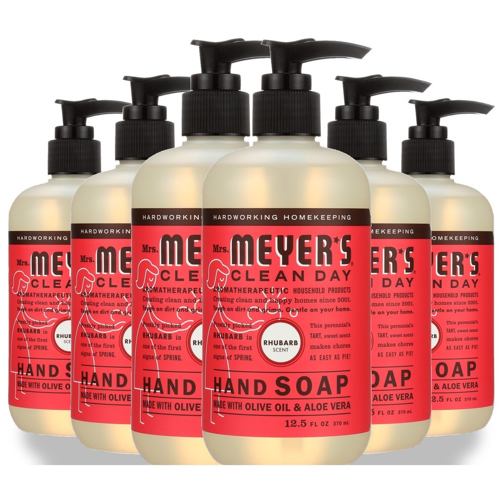 Mrs. Meyer’S Rhubarb Scented Hand Soap 12.5 Fluid Ounces Oz 6 Pack