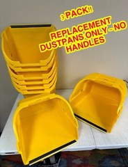 Quickie (3 PACK) Yellow Replacement Jumbo Plastic DUSTPANS ONLY – (NO HANDLES)