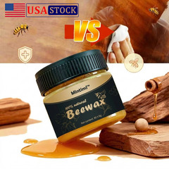 Beeswax Furniture Polish – Natural Wood Conditioner & Restorer with Sponges