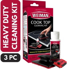 Kitchen Cook Top Complete Cleaning Kit w/ Cream Scrubbing Pad and Scraper Home