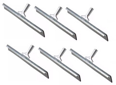 Ettore 24 in Straight Steel Floor Squeegee Industrial Neoprene Galvanized 6-PACK