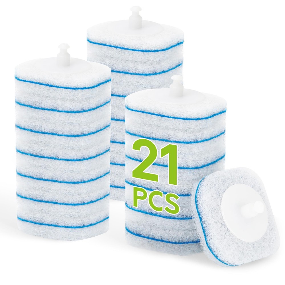 Bowl Cleaner Wand Refills with CLOROX, 21 Count Disposable Brush Refills, Hea…