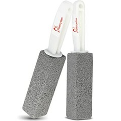 2 Pack Pumice Stone with Handle for Cleaning Toilet Bowl Ring Hard Water Stains