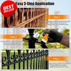 2-in-1 Rust Converter Metal Primer 70.5oz Black Auto Marine Heat Resistant – US