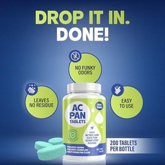 200 Tablets AC Drain Line Cleaner – Fast-Acting, No-Residue, Water-Soluble HVAC