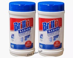 Brillo Basics Glass & Mirror Wipes – 2 Pack (80 Total) – Streak-Free Fresh Scent