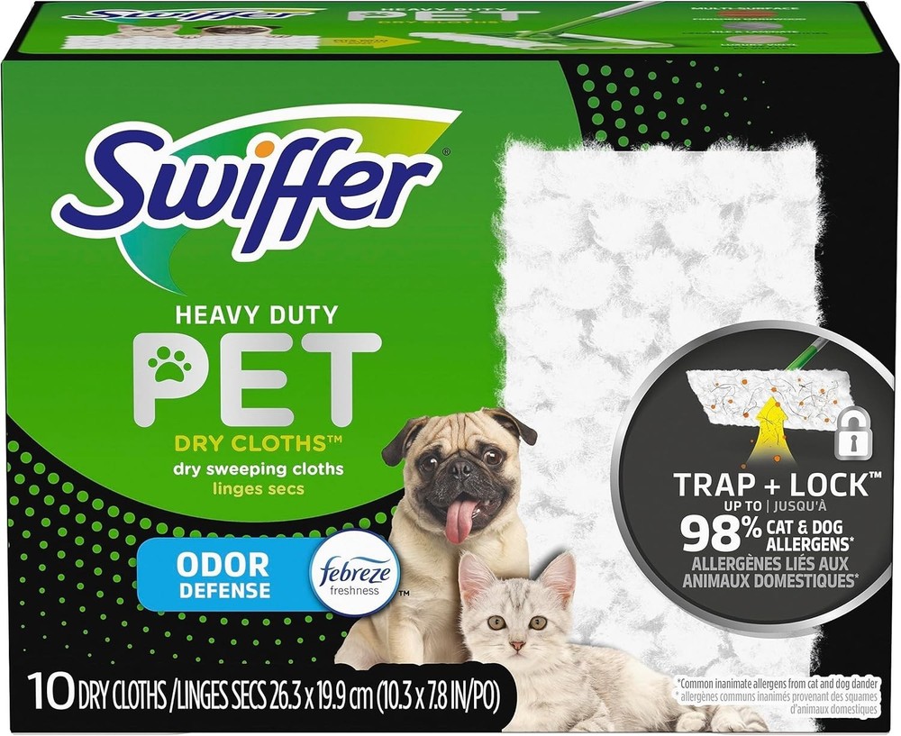 Sweeper Pet Heavy Duty Dry Multi-Surface Cloth Refills for Floor Sweeping