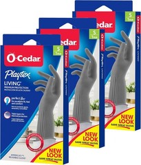 SMALL O-Cedar Playtex Living Drip-Catch Cuff Gloves 3 Pairs colors may vary