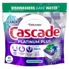 Cascade Platinum Plus Dishwasher Pods, Mountain Fresh Scent, 11 CT pack of 6 =66