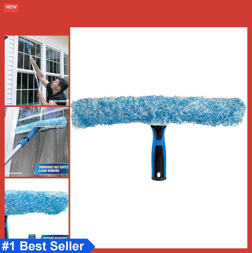 Window Scrubber Washer 14 Inch Microfiber Reusable Sleeve Glass Cleaner