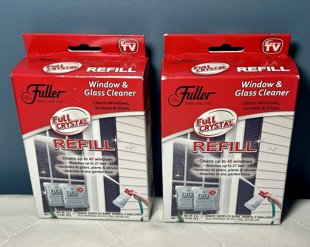 Fuller “Full Crystal” Window Glass Cleaner Refill 2 Boxes 2 Packs Per Box NEW