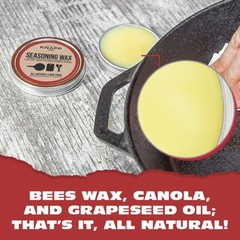 Cast Iron and Carbon Steel Seasoning Wax 1.5 Oz Restore Kitchenware (1Pack)