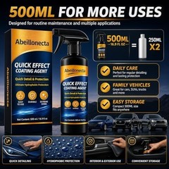 500ML Car Coating Spray(16.9FL OZ), 2 Pcs Quick Coating Agent for Car Paint P…