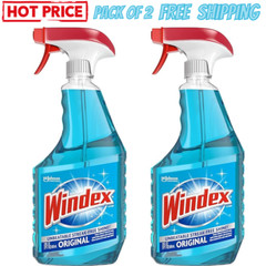 Windex Glass Cleaner, Original Blue, Spray Bottle, 23 Fl Oz Pack Of 2