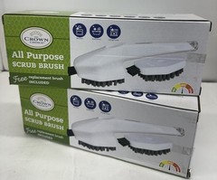 2 pack-All Purpose Non-Scratch Scrub Brush, Each with a Replacement Brush Head