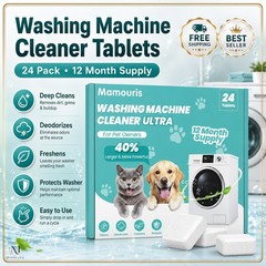 Clean Washing Machine Cleaner Tablets – 24 Pack for a 12 Month Supply. Fo