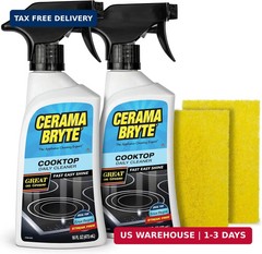 Cerama Bryte Daily Cooktop Cleaner, 16 oz & 2 Cleaning Pads Kit